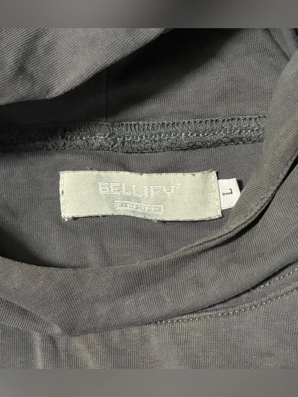 BELLIFY Faded Wash Oversized Boxy Hoodie in Charcoal L